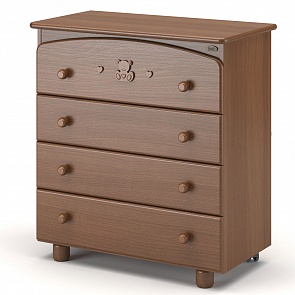 Детский комод Nuovita Sorriso, цвет - Noce scuro/Темный орех (Nuovita, сSOR_1031)